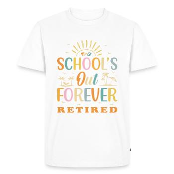 Retro Schools Out Forever Retired Teacher - Men's Premium Organic T-Shirt - white - Front - Nico (187cm)
