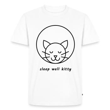 Dors bien minou - T-shirt Premium bio Homme - blanc - Devant - Nico (187cm)