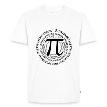 Pi Day numbers 3.14159265358979323846 - Men's Premium Organic T-Shirt - white - Front - Nico (187cm)