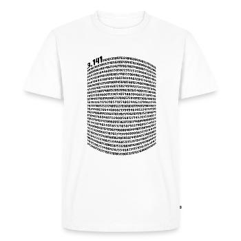 Pi Day: 3,141 and many more digits - Men's Premium Organic T-Shirt - white - Front - Nico (187cm)