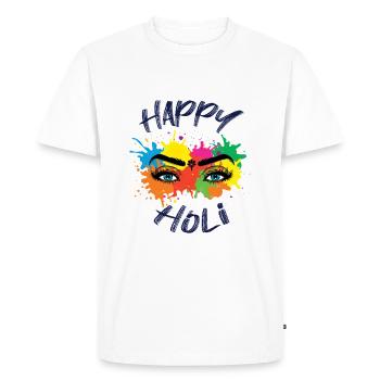 Happy Holi Festival Motif Oeil Coloré - T-shirt Premium bio Homme - blanc - Devant - Nico (187cm)