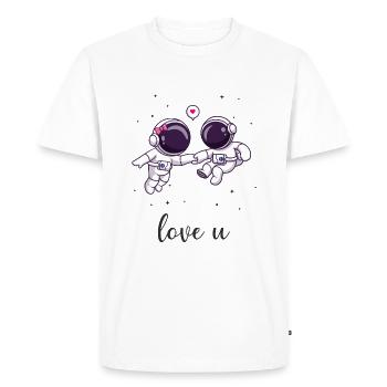 T-shirt Saint Valentin Love You - Un Cadeau Romant - T-shirt Premium bio Homme - blanc - Devant - Nico (187cm)