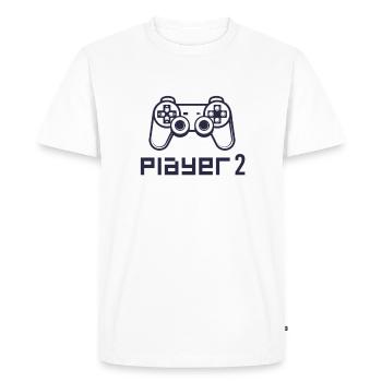 Contrôleur de jeu Player 2 PS - T-shirt Premium bio Homme - blanc - Devant - Nico (187cm)