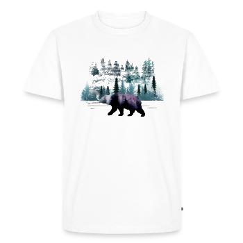 Ours en migration - T-shirt Premium bio Homme - blanc - Devant - Nico (187cm)