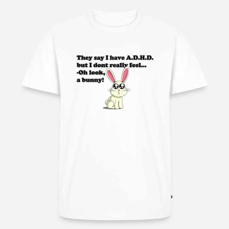 ADHD bunny - Männer Premium Bio T-Shirt - Weiß