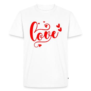 Amour - T-shirt Premium bio Homme - blanc - Devant - Nico (187cm)