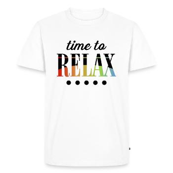 time to relax - T-shirt Premium bio Homme - blanc - Devant - Nico (187cm)