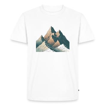 Montagne minimaliste, motif alpin - T-shirt Premium bio Homme - blanc - Devant - Nico (187cm)