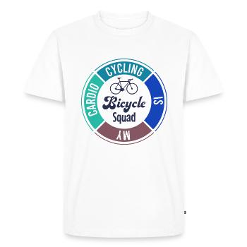 Cyclotourisme durable Bicycle Squad - T-shirt Premium bio Homme - blanc - Devant - Nico (187cm)