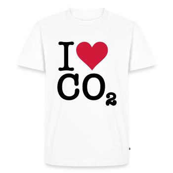 Je aime CO2 - T-shirt Premium bio Homme - blanc - Devant - Nico (187cm)