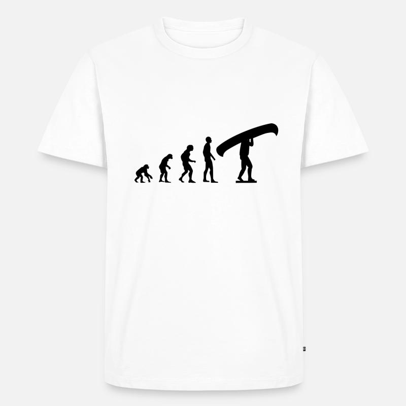 Kanu Evolution - Männer Premium Bio T-Shirt - Weiß