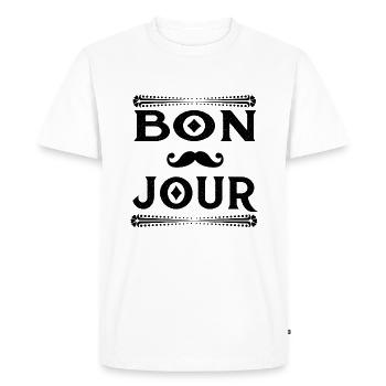 Bon Jour - T-shirt Premium bio Homme - blanc - Devant - Nico (187cm)