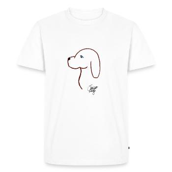 Abstrait chien animal dessin dessin cadeau - T-shirt Premium bio Homme - blanc - Devant - Nico (187cm)