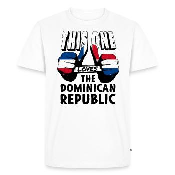 Drapeau de la République dominicaine Dom Rep Flag Tour - T-shirt Premium bio Homme - blanc - Devant - Nico (187cm)