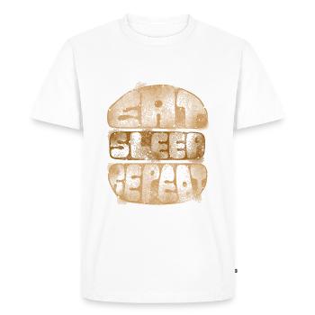 Burger Eat Sleep Repeat - Men's Premium Organic T-Shirt - white - Front - Nico (187cm)