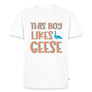 Wildlife Geese Bird Cute Goose Nature - Men's Premium Organic T-Shirt - white - Front - Nico (187cm)