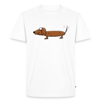 teckel - T-shirt Premium bio Homme - blanc - Devant - Nico (187cm)