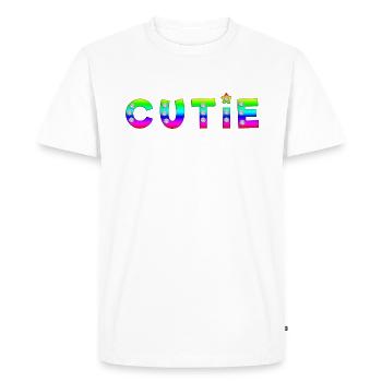 Graphique Cutie Quote - T-shirt Premium bio Homme - blanc - Devant - Nico (187cm)