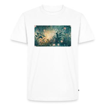 Célébration florale rose - T-shirt Premium bio Homme - blanc - Devant - Nico (187cm)