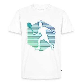 Badminton Badminton Badminton Joueurs de badminton Hommes - T-shirt Premium bio Homme - blanc - Devant - Nico (187cm)