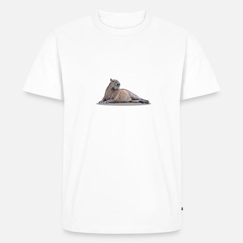 Capybara - Männer Premium Bio T-Shirt - Weiß