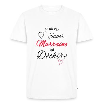super marraine qui déchire - T-shirt Premium bio Homme - blanc - Devant - Nico (187cm)