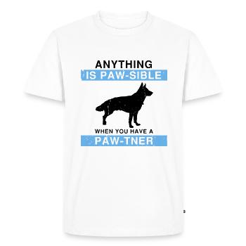 Militaire Design Chien de police Berger allemand - T-shirt Premium bio Homme - blanc - Devant - Nico (187cm)