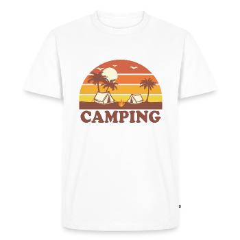 Idée cadeau camping camping tente coucher de soleil - T-shirt Premium bio Homme - blanc - Devant - Nico (187cm)