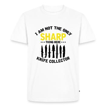 Knife Collector Designs Messerfan Knife Maker - Men's Premium Organic T-Shirt - white - Front - Nico (187cm)