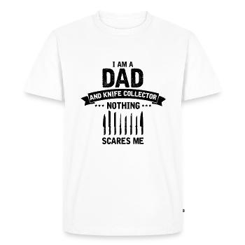 Father and Messerasmmler Messerfan Papa Design - Men's Premium Organic T-Shirt - white - Front - Nico (187cm)