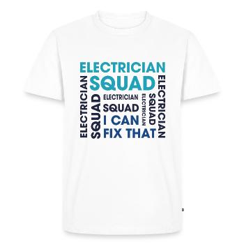 Electrician Squad Voltage Electro Worker - Men's Premium Organic T-Shirt - white - Front - Nico (187cm)
