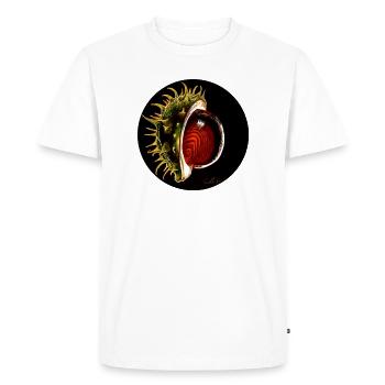 Kastanie Chestnut - Men's Premium Organic T-Shirt - white - Front - Nico (187cm)