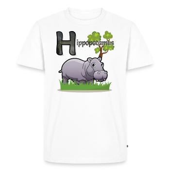 Hippopotame - T-shirt Premium bio Homme - blanc - Devant - Nico (187cm)