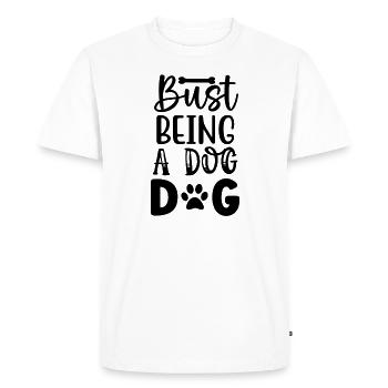 Beware of the wobbly popos - Men's Premium Organic T-Shirt - white - Front - Nico (187cm)