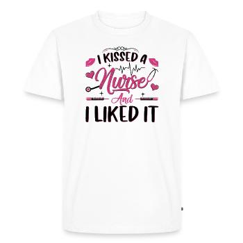 J’ai embrassé une infirmière - T-shirt Premium bio Homme - blanc - Devant - Nico (187cm)