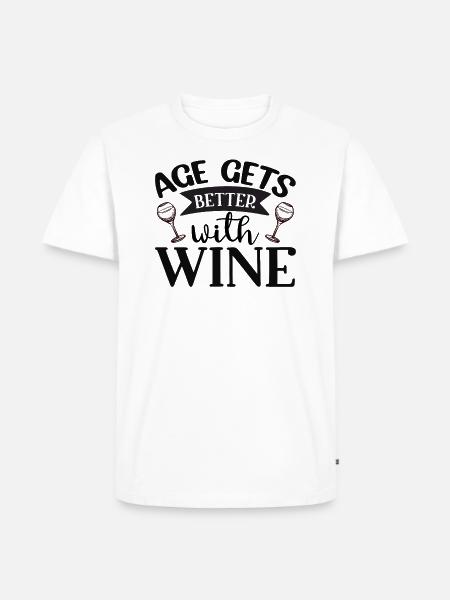 Age gets better with wine - Men's Premium Organic T-Shirt - white