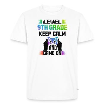 Level 9TH GRADE keep calm and game on - Men's Premium Organic T-Shirt - white - Front - Nico (187cm)