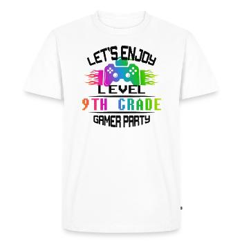Level 9TH GRADE keep calm and game on - Men's Premium Organic T-Shirt - white - Front - Nico (187cm)