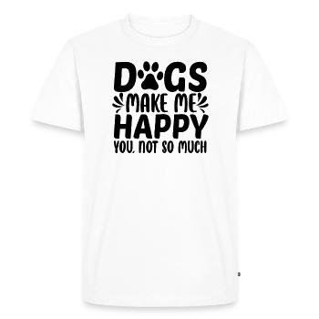 Les chiens me rendent heureux - T-shirt Premium bio Homme - blanc - Devant - Nico (187cm)
