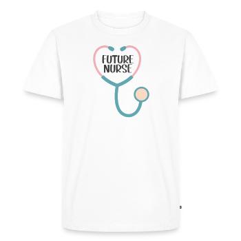 Future infirmière - T-shirt Premium bio Homme - blanc - Devant - Nico (187cm)