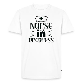 Nurse in Progress - Men's Premium Organic T-Shirt - white - Front - Nico (187cm)