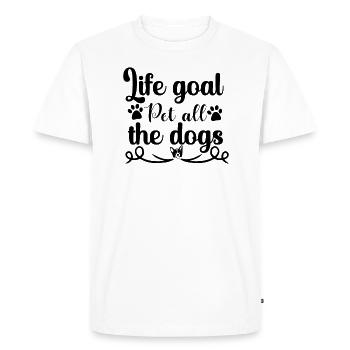 Objectif de vie pour tous les chiens - T-shirt Premium bio Homme - blanc - Devant - Nico (187cm)