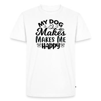 Mon chien me rend heureux - T-shirt Premium bio Homme - blanc - Devant - Nico (187cm)
