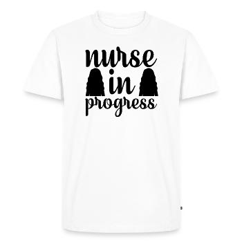 Infirmière au travail - T-shirt Premium bio Homme - blanc - Devant - Nico (187cm)