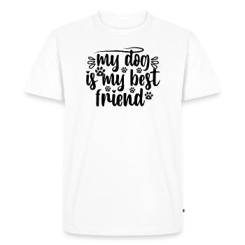 Mon chien est mon meilleur ami - T-shirt Premium bio Homme - blanc - Devant - Nico (187cm)