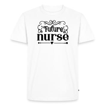 Future infirmière - T-shirt Premium bio Homme - blanc - Devant - Nico (187cm)
