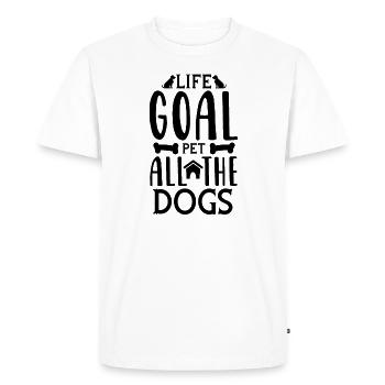 Objectif de vie pour tous les chiens - T-shirt Premium bio Homme - blanc - Devant - Nico (187cm)