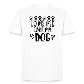 Aime-moi Aime mon chien - T-shirt Premium bio Homme - blanc - Devant - Nico (187cm)