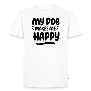 Mon chien me rend heureux - T-shirt Premium bio Homme - blanc - Devant - Nico (187cm)