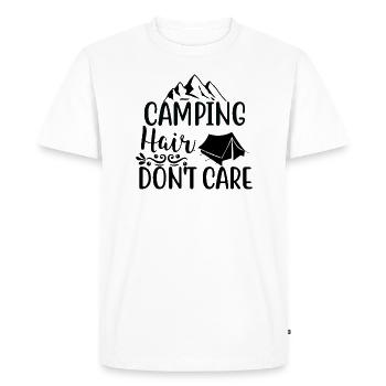 Camping Cheveux Ne s’en soucient pas Camping - T-shirt Premium bio Homme - blanc - Devant - Nico (187cm)